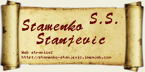 Stamenko Stanjević vizit kartica